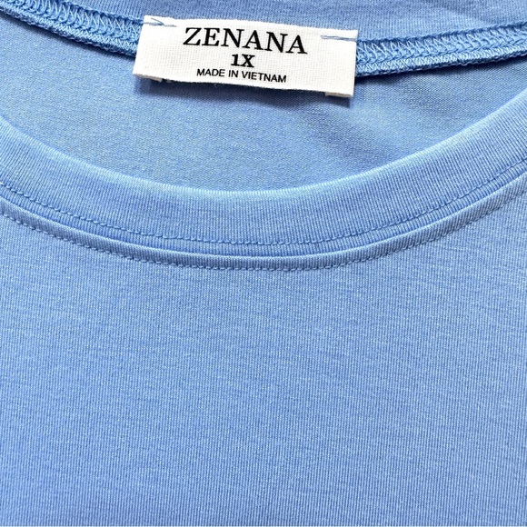 Zenana Outfitters Spring Blue Short Sleeve Tee - Picture 6 of 7